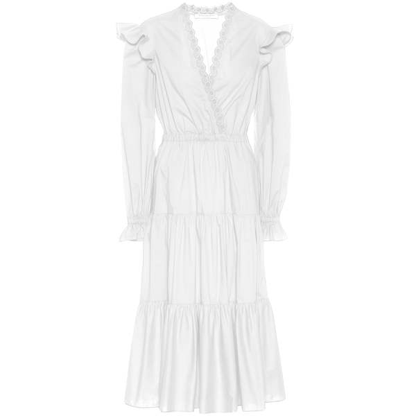 Philosophy di Lorenzo Serafini Cotton Long Sleeve Dress - White