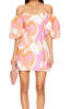 Rhode Resort Dali Puff Sleeve Mini Dress - Pink Deco Surf - Thumbnail 2