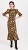 Rhode Resort Felix Baroque Heart Floral Puff Sleeves Midi Dress - Gold Multicolor - Thumbnail 2