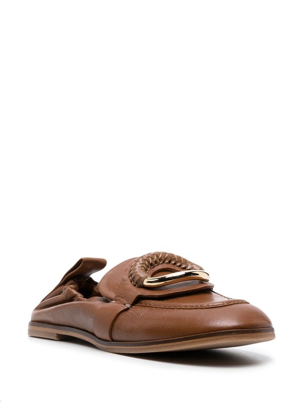 【関税込み】See by Chloe タン Hana ローファー See by Chloe Women's Hana Tan Leather Loafers Shoes - Brown