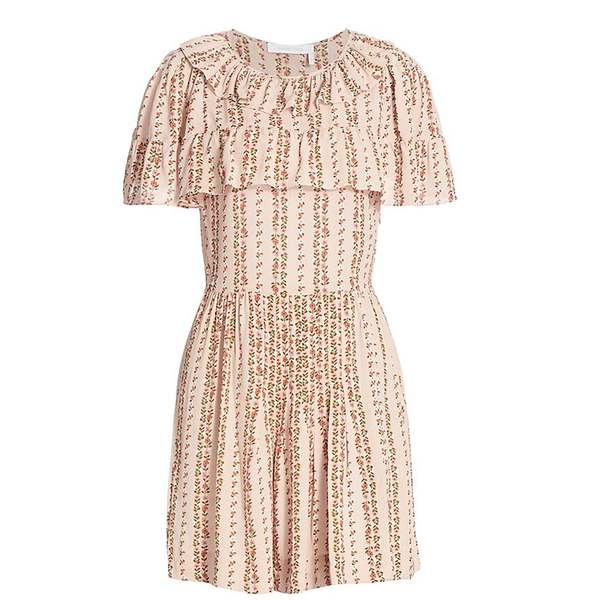 See by Chloe Josephine Ruffle Trim Mini Dress - Pink Floral