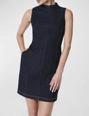 spanx denim seamed shift dress Spanx Denim Seamed Shift Dress In Blue