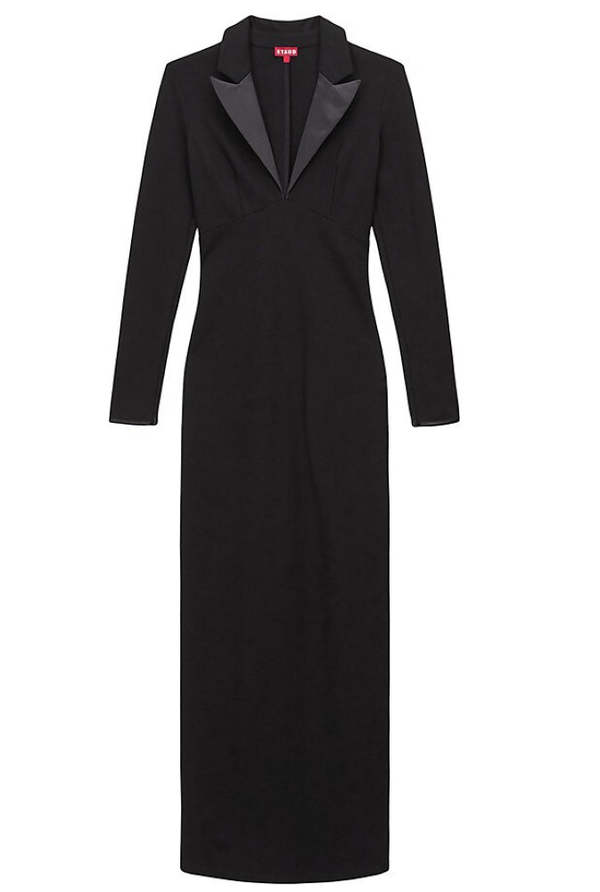 knee length dresses for ladies Staud Iris Silk Dress in Black main image 0