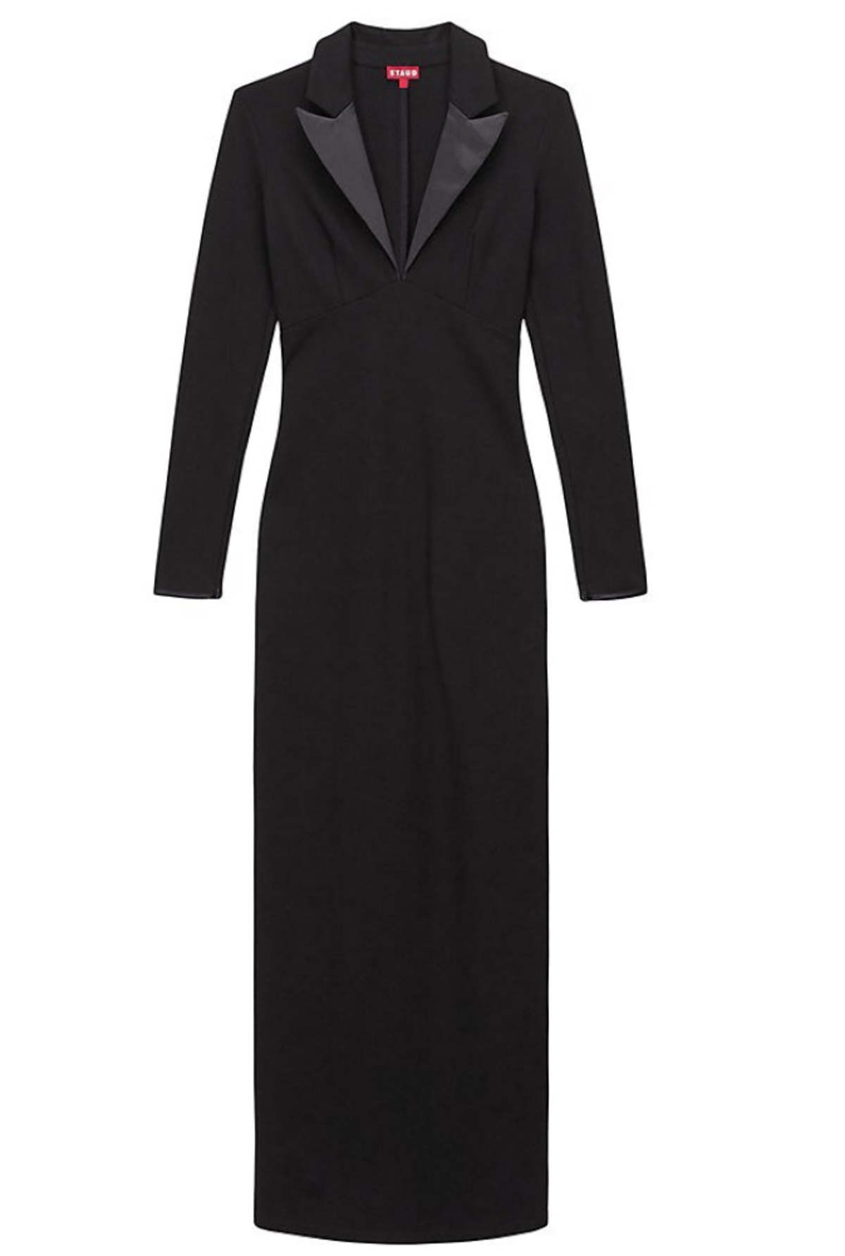 Staud Humboldt Faux Leather Collar Maxi Dress - Black | Garmentory Staud Humboldt Faux Leather Collar Maxi Dress - Black | Garmentory