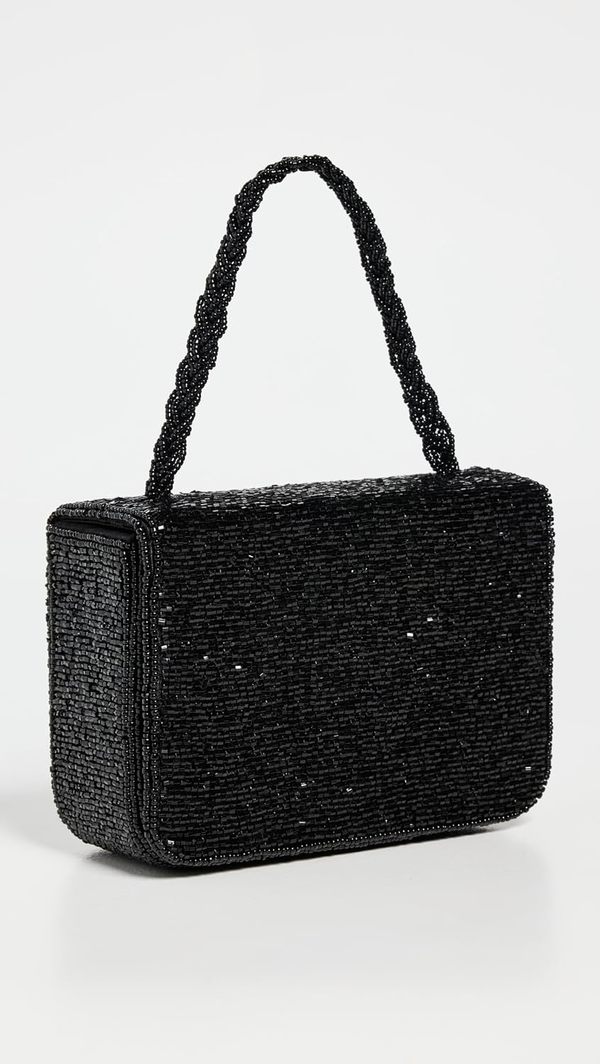 Staud Carmen Beaded Box Bag - Black | Garmentory