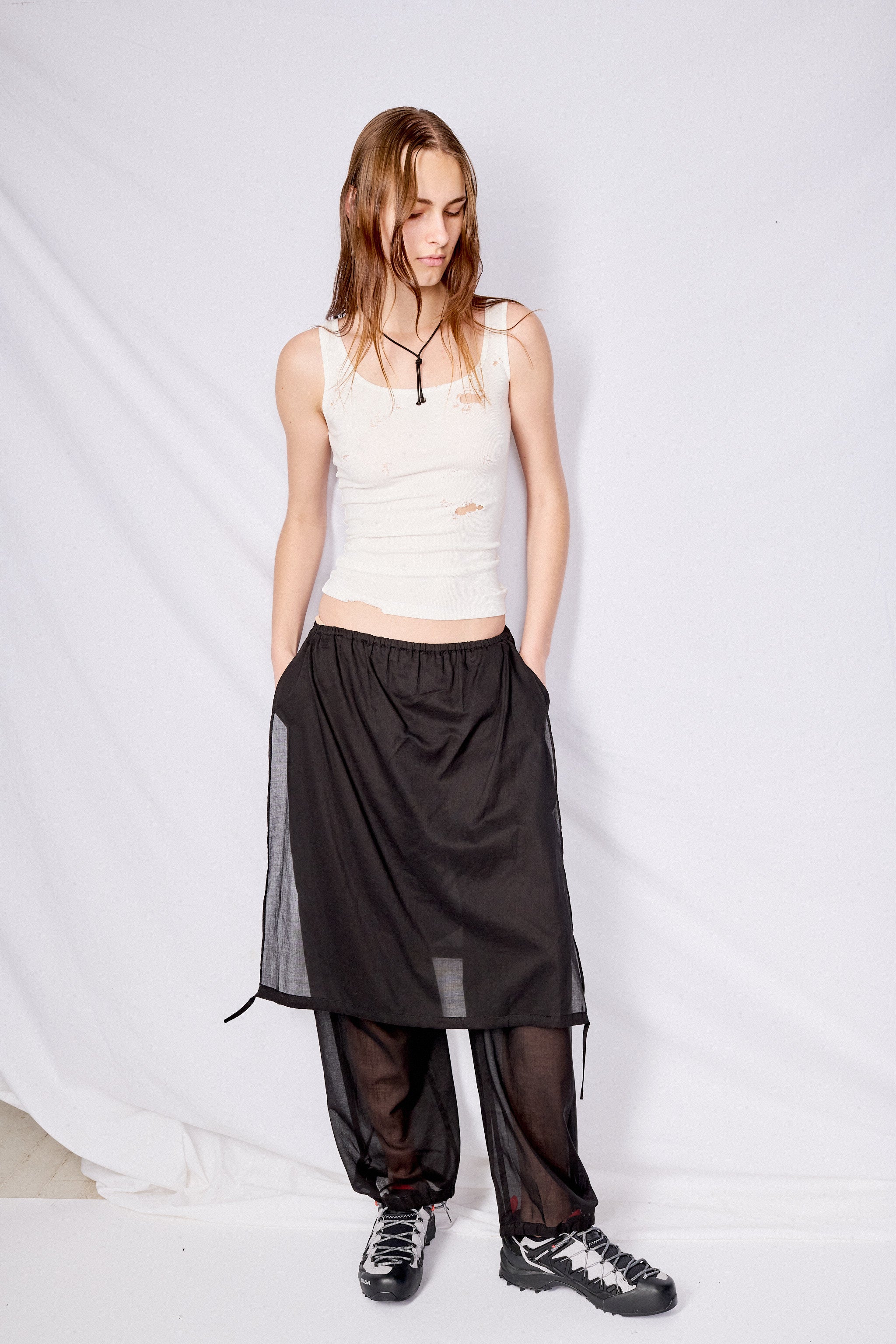 AMOMENTO☆23SS DRAWSTRING LAYERED PANTS AMOMENTO】23ss DRAWSTRING LAYERED PANTS (AMOMENTO/パンツ