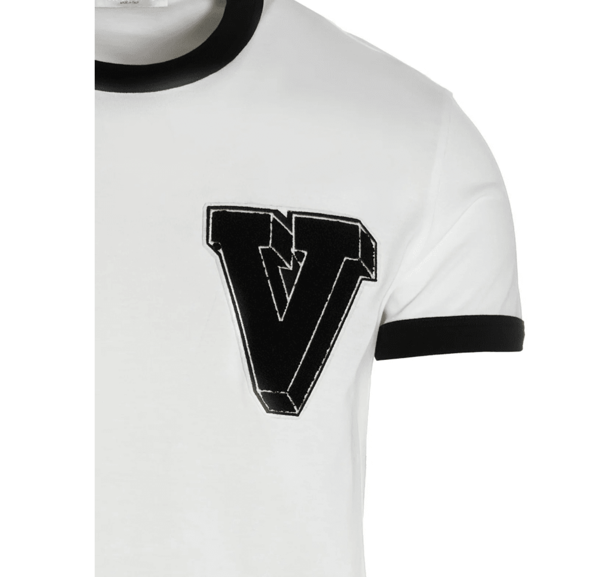 Valentino Garavani Men's White V Logo Short Sleeve Crew Neck