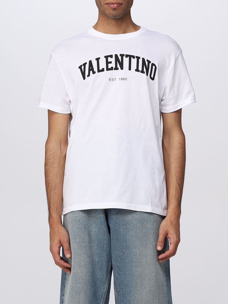 Valentino Garavani T-Shirt with Black Logo Short Sleeves