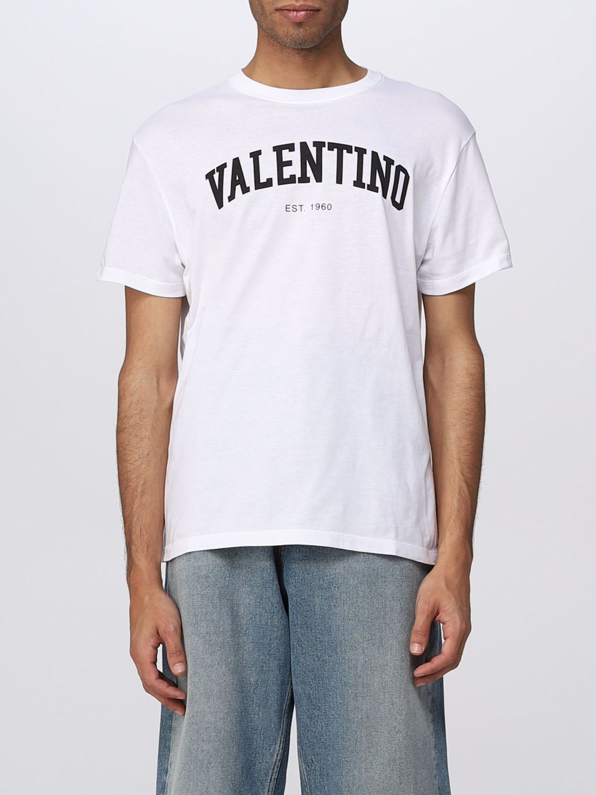 Valentino Garavani T-Shirt with Black Logo Short Sleeves