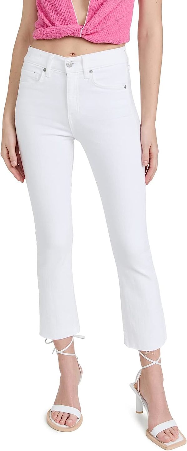 Veronica Beard Carly Kick Flare Raw Hem Jeans