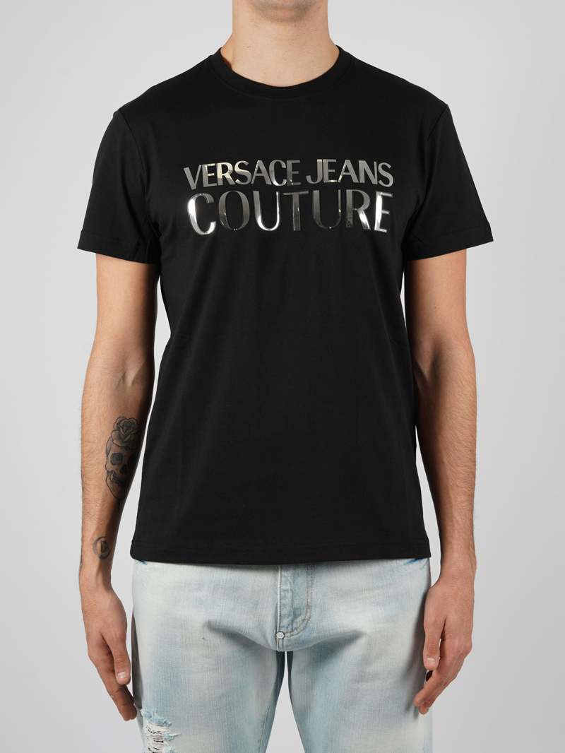 Versace Jeans Couture Logo Short Sleeve T-Shirt - Black