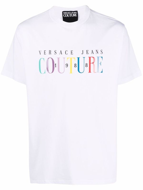 Tシャツ・カットソー VERSACE JEANS COUTURE Men T-shirt Multicolor 73GAH6RGJS130 Versace Jeans Couture Multicolor Sun Garland T-Shirt Versace