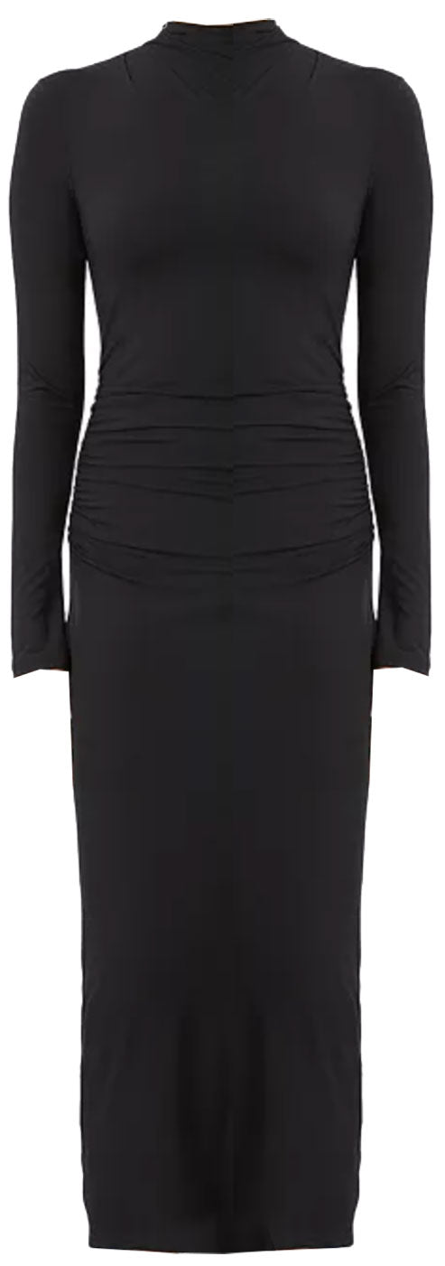 vince turtleneck midi dress Women's Elbow-Sleeve Turtleneck Dress, Black, Size XXS