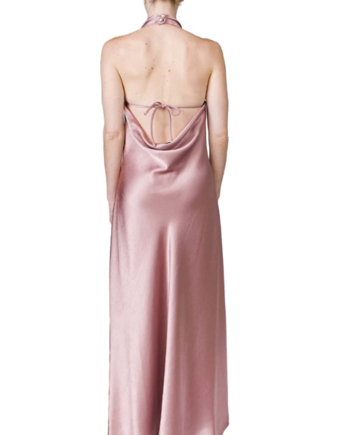 Vince Halter Cowl Neck Silk Maxi Slip Dress - Petal Quartz Pink | Garmentory Vince Halter Cowl Neck Silk Maxi Slip Dress - Petal Quartz Pink | Garmentory