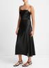 Vince Sheer Panelled Midi Square Neckline Sleeveless Slip Dress - Black - Thumbnail 2