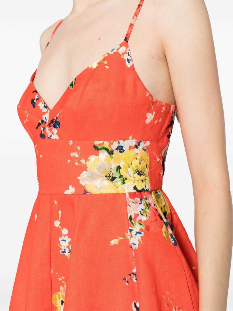 Zimmermann Alight Flare Mini Dress Red Floral Garmentory