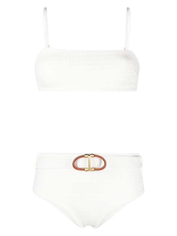Zimmermann Alight Textured Boyleg Bikini - Ivory Texture | Garmentory