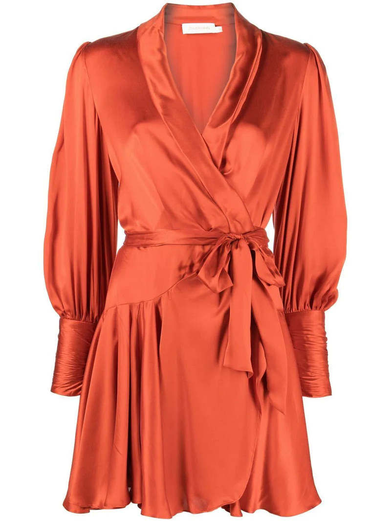 zimmermann silk wrap mini dress red Silk Wrap Mini Dress