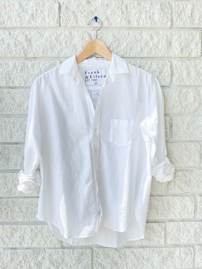 Frank and Eileen Oona Continuous Button Up Shirt in White main image 0