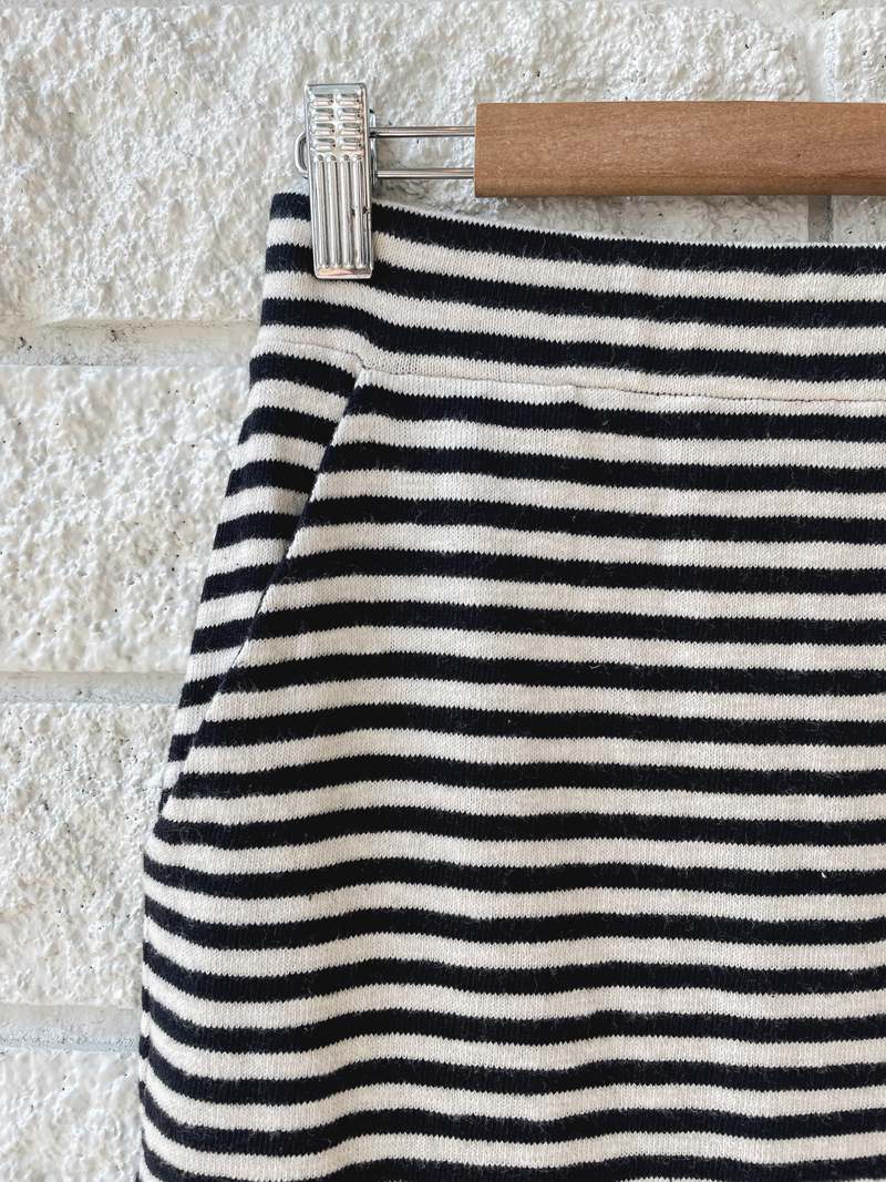 Clare V. Le Tube Skirt - Black/Cream