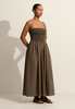 Matteau Shirred Bodice Dress - Brown - Thumbnail 3