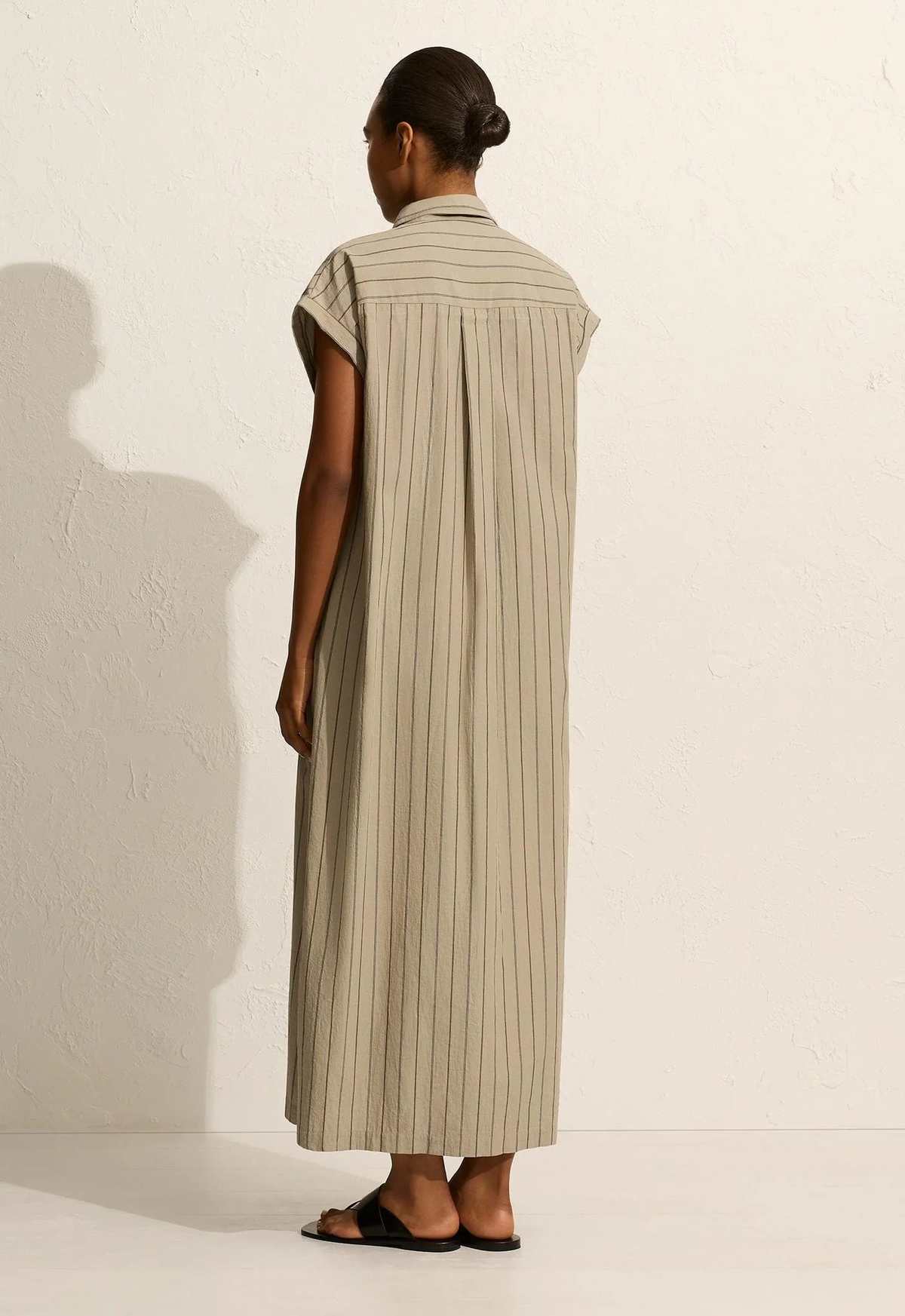 Matteau Sleeveless Stripe Djellaba - Sage Stripe - Image 4 of 4