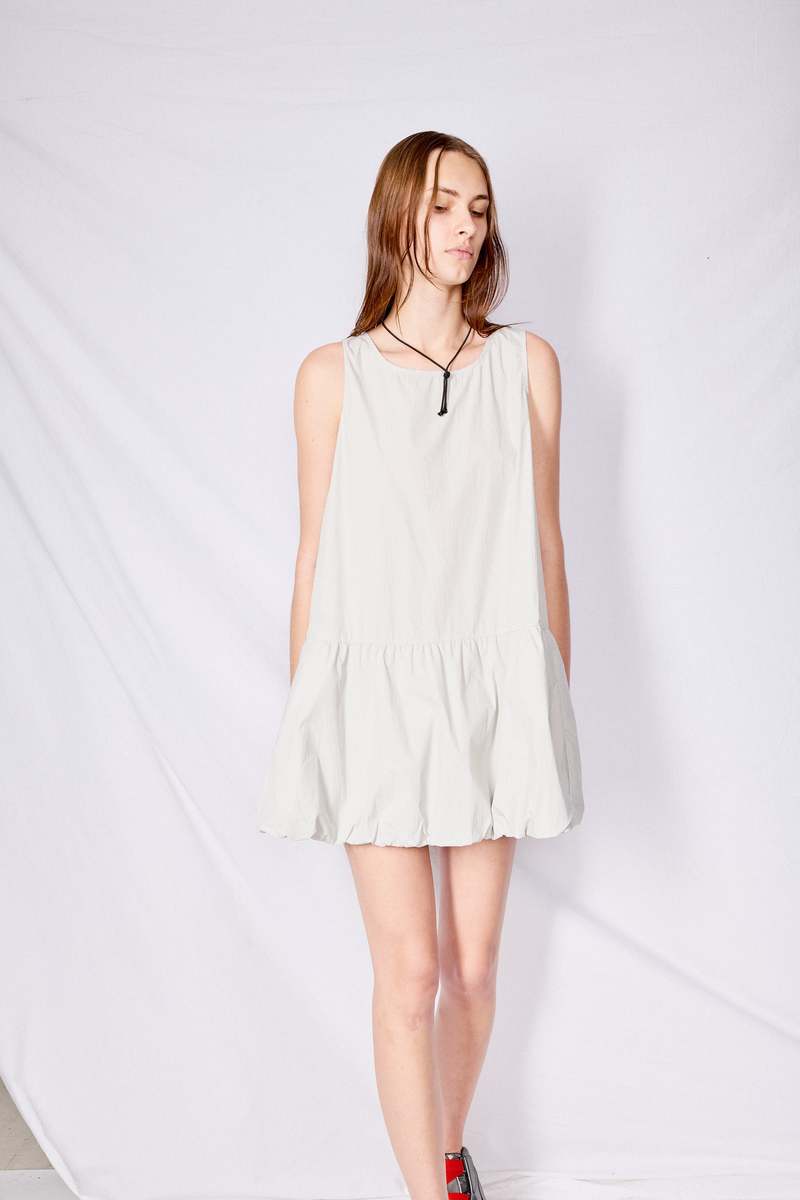 AMOMENTO Grey Volume Mini Dress - Grey | Garmentory 
