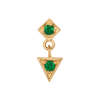 Jennie Kwon Designs Arrow Dangle Earring - Gold/Emerald - Thumbnail 3