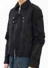 Ke Tto Men CUT OUT SUEDE LEATHER JACKET - BLACK - Thumbnail 2
