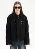 Ke Tto Men CUT OUT SUEDE LEATHER JACKET - BLACK - Thumbnail 1