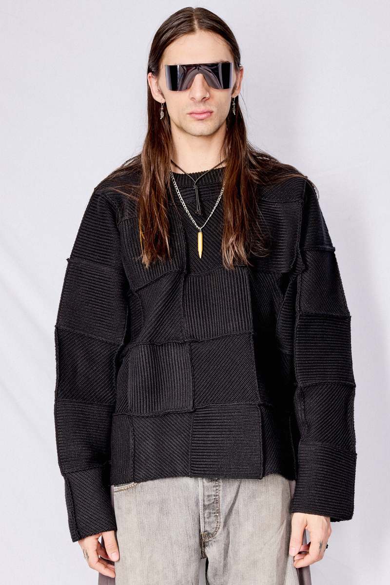 YOKE/ヨーク　PATCHWORK RIB SWEATER　KNIT　ニット YOKE ヨーク 24SS PATCHWORK RIB SWEATERスタイル | 4093 | MARK