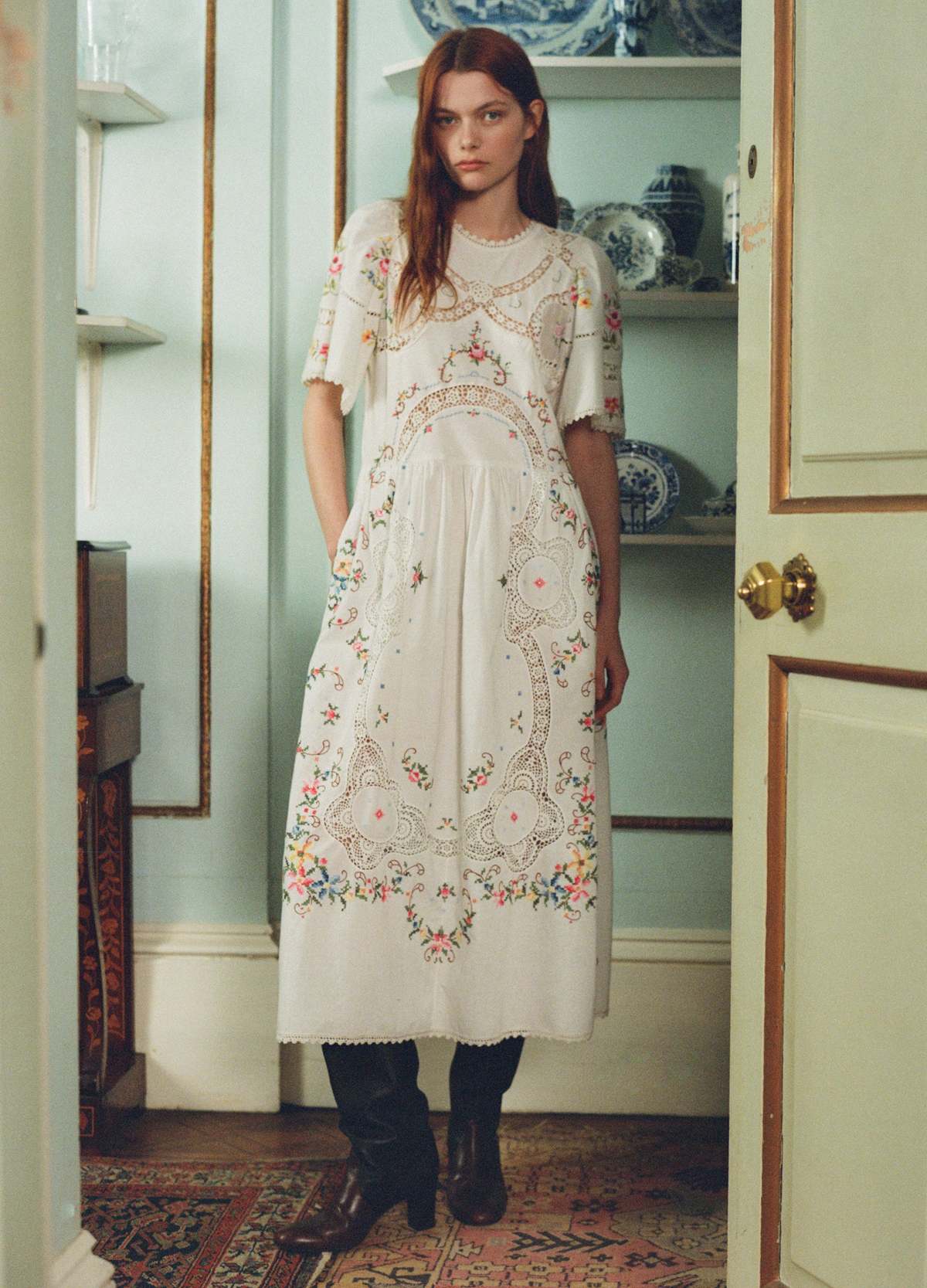 （US発）Sea NEW YORK Edwina 刺繍半袖ドレス Edwina S/S Dress – Sea, New York