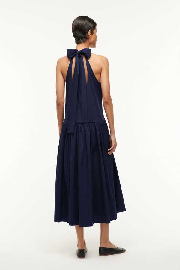 staud midi marlowe dress Staud Midi Marlowe - Navy