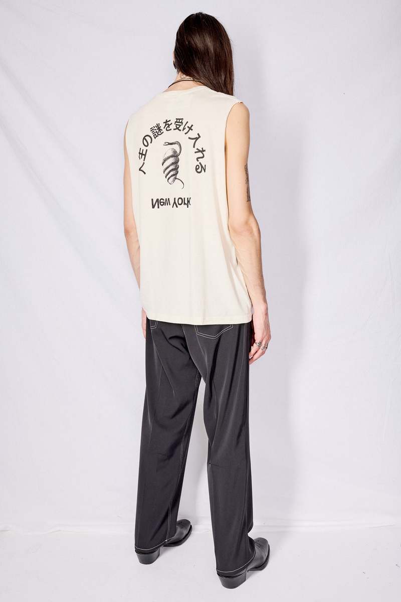 Yoke 5P Wide Leg Straight Pants - Black | Garmentory