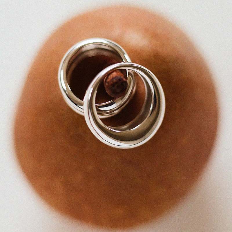 AGMES Domed Ridge Ring Set - Sterling Silver