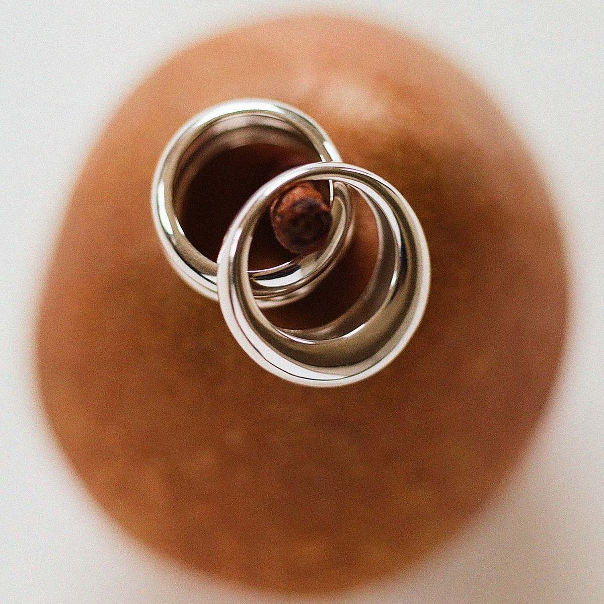 AGMES Domed Ridge Ring Set - Sterling Silver - Image 4 of 5