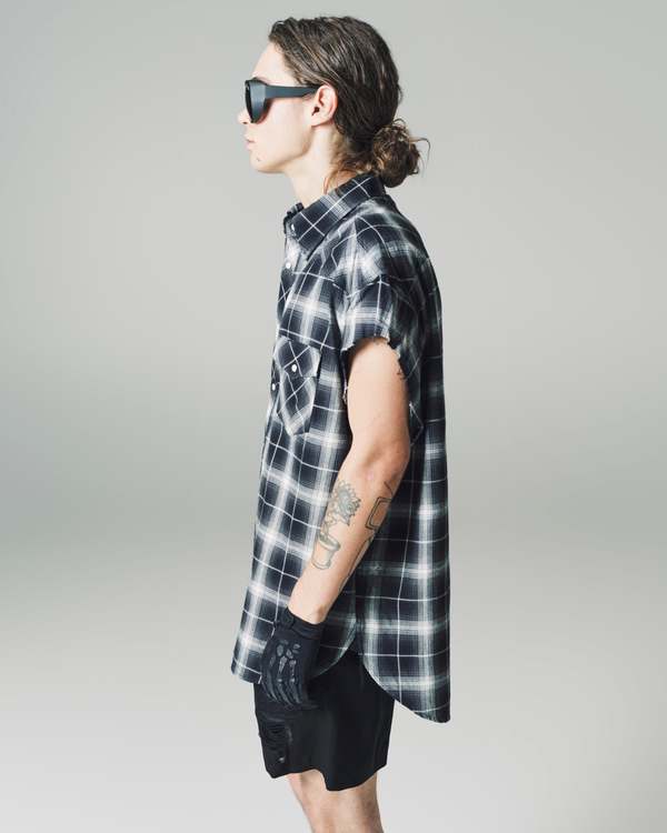 TAKAHIROMIYASHITA The Soloist. Cut Off Sleeve Western Shirt
