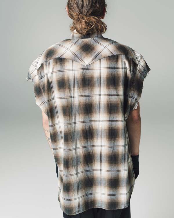 トップス The Soloist western shirts TAKAHIROMIYASHITA The Soloist. Cut Off Sleeve Western Shirt