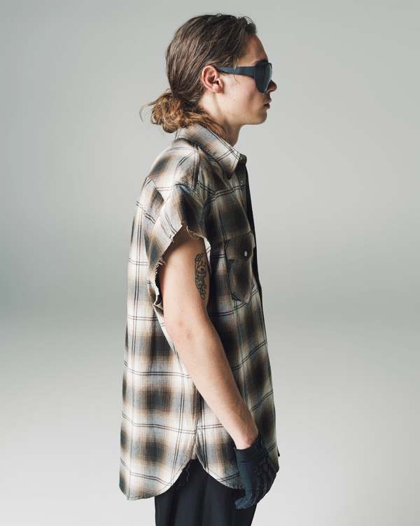 TAKAHIROMIYASHITA The Soloist. Cut Off Sleeve Western Shirt