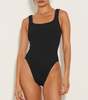 Hunza G Square Neck One Piece - Black - Thumbnail 5