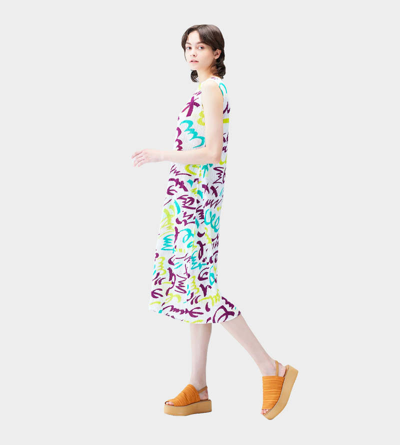 Pleats Please by Issey Miyake Fizzy Pleated Dress - White | Garmentory
