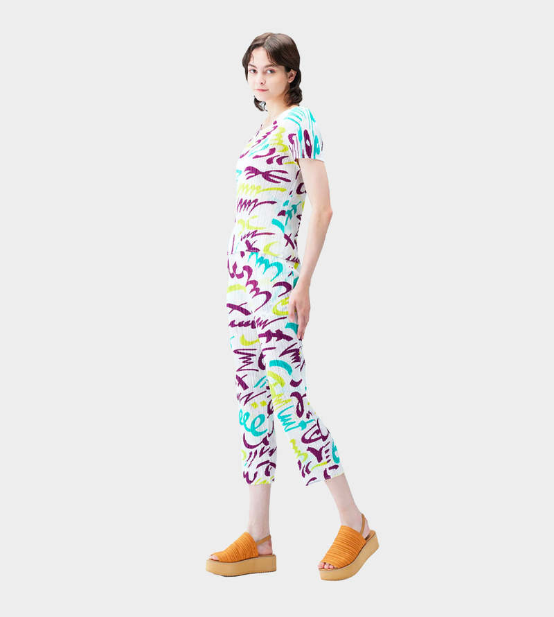 Pleats Please by Issey Miyake Fizzy Pleated Pants - White | Garmentory