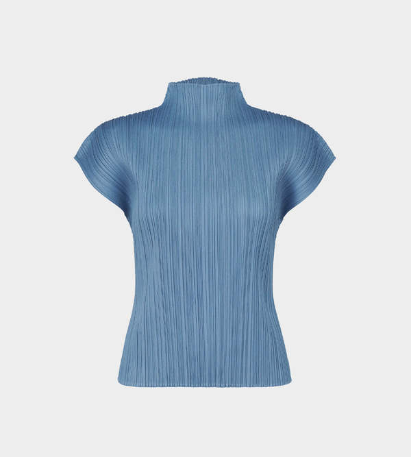 Pleats Please by Issey Miyake Pleated Top - Steel Blue | Garmentory