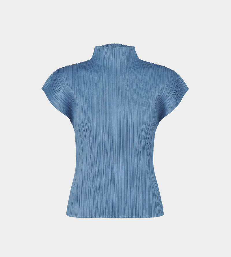 Pleats Please by Issey Miyake Pleated Top - Steel Blue | Garmentory