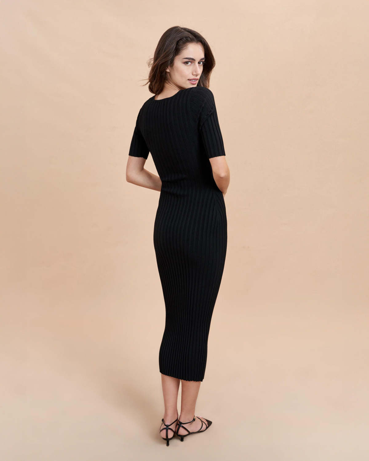 knee length dresses for ladies Dress The Population Desiree Square Neck Lace Flounce Midi Dress S – Finds  For You main image 0