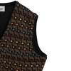 Giuggio (Italy) Jacquard Single Knit Wool Blend Full Zip Vest Bronzite : XL - Thumbnail 3