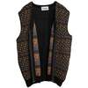 Giuggio (Italy) Jacquard Single Knit Wool Blend Full Zip Vest Bronzite : XL - Thumbnail 6