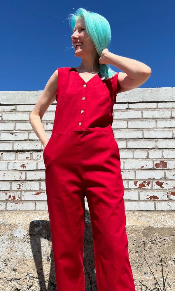 Birds of North America Myna Jumsuit - Red