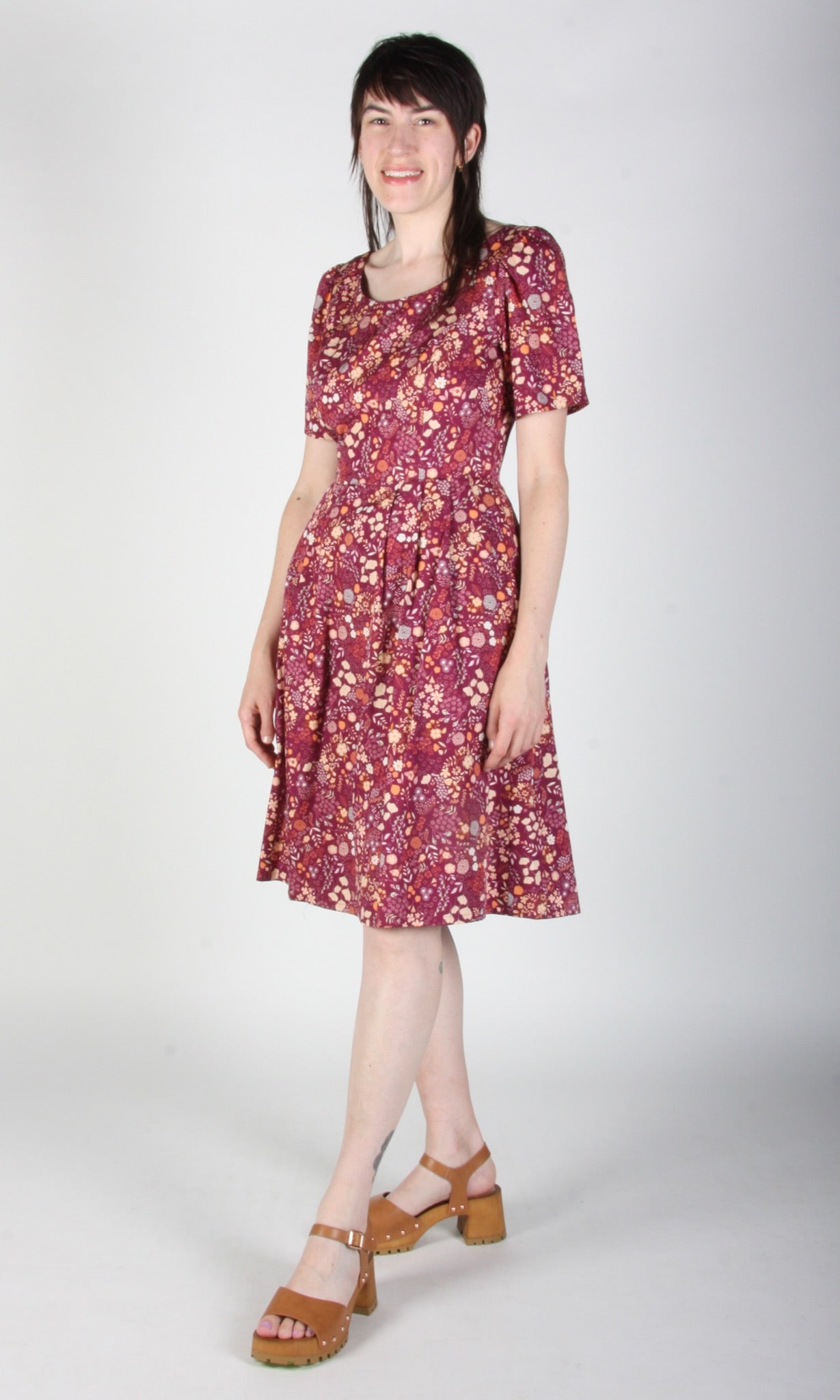 open lace back dress Hélène red floral-jacquard midi dress (Final Sale-US Only) main image 0