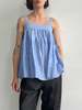 Vintage CO Linen Babydoll Top - Blue - Thumbnail 1